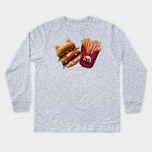 Menu 2 Double Cheeseburger and Kitty Fries Kids Long Sleeve T-Shirt